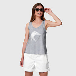 Майка женская хлопок Гусь в профиль, цвет: меланж — фото 2
