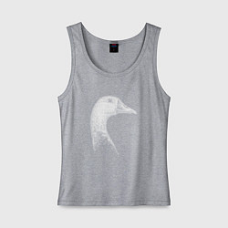 Майка женская хлопок Гусь в профиль, цвет: меланж