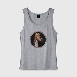 Майка женская хлопок Пауэр - охотница на демонов, цвет: меланж