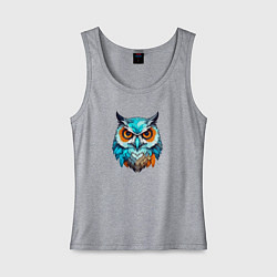 Майка женская хлопок Яркая сова, цвет: меланж