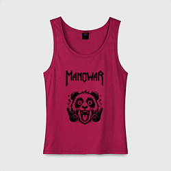 Майка женская хлопок Manowar - rock panda, цвет: маджента