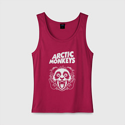 Майка женская хлопок Arctic Monkeys rock panda, цвет: маджента