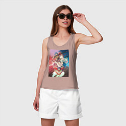 Майка женская хлопок Гуррен-Лаганн Ния Тэппелин, цвет: пыльно-розовый — фото 2