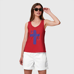 Майка женская хлопок Depeche Mode - sofad cross, цвет: красный — фото 2