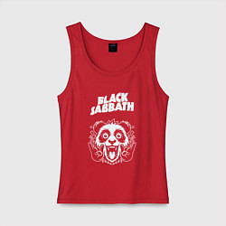 Майка женская хлопок Black Sabbath rock panda, цвет: красный