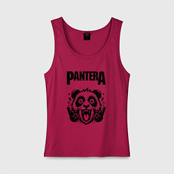 Майка женская хлопок Pantera - rock panda, цвет: маджента