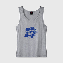 Майка женская хлопок Tardis blue, цвет: меланж