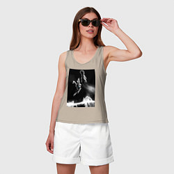 Майка женская хлопок Моя геройская академия Всемогущий, цвет: миндальный — фото 2