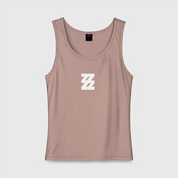 Майка женская хлопок Zenless Zone Zero logotype, цвет: пыльно-розовый