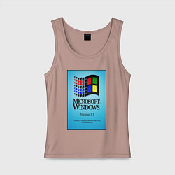 Майка женская хлопок Windows 3, цвет: пыльно-розовый