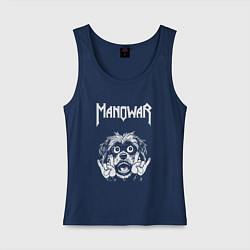 Майка женская хлопок Manowar rock dog, цвет: тёмно-синий