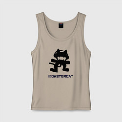 Майка женская хлопок Monstercat, цвет: миндальный