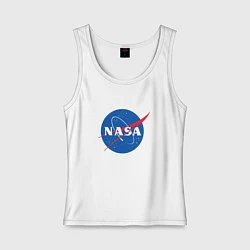 Майка женская хлопок NASA: Logo, цвет: белый