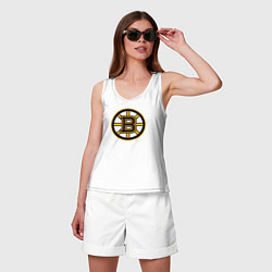 Майка женская хлопок Boston Bruins, цвет: белый — фото 2