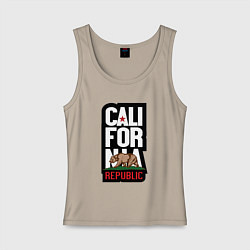 Майка женская хлопок CALIFORNIA REPUBLIC, цвет: миндальный