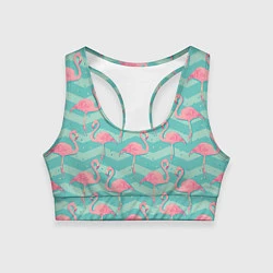 Женский спортивный топ Flamingo Pattern