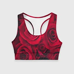Топик спортивный женский Паттерн из роз, цвет: 3D-принт