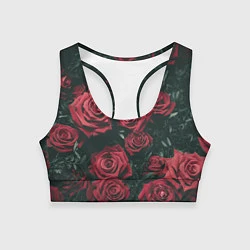 Топик спортивный женский Бархатные розы, цвет: 3D-принт