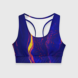 Топик спортивный женский Ультрафиолетовые разводы, цвет: 3D-принт