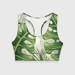 Топик спортивный женский Тропический папоротник, цвет: 3D-принт