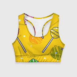 Топик спортивный женский Чупа-Чупс, цвет: 3D-принт