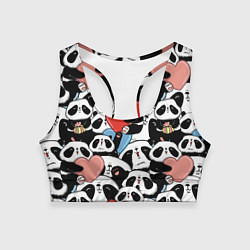 Топик спортивный женский Милые панды, цвет: 3D-принт