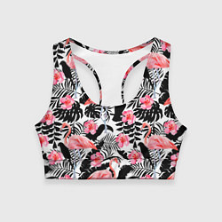 Топик спортивный женский Black Flamingo, цвет: 3D-принт
