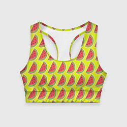Топик спортивный женский Арбузный микс, цвет: 3D-принт