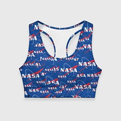 Топик спортивный женский NASA: Logo Pattern, цвет: 3D-принт