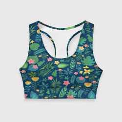 Топик спортивный женский Тропический лес, цвет: 3D-принт