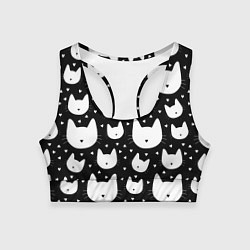 Топик спортивный женский Love Cats Pattern, цвет: 3D-принт