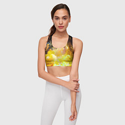 Топик спортивный женский Желтая краска, цвет: 3D-принт — фото 2