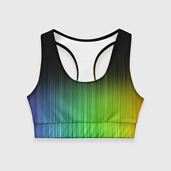 Топик спортивный женский Неоновые полосы - Минимализм, цвет: 3D-принт
