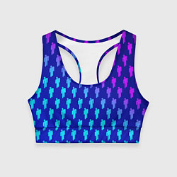 Топик спортивный женский Billie Eilish: Violet Pattern, цвет: 3D-принт