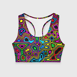 Топик спортивный женский Психоделика, цвет: 3D-принт