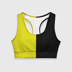 Топик спортивный женский BLACK YELLOW, цвет: 3D-принт