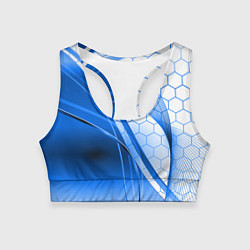 Топик спортивный женский ABSTRACT BLUE, цвет: 3D-принт