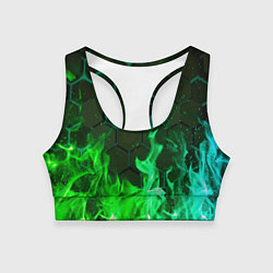 Топик спортивный женский Fire, цвет: 3D-принт