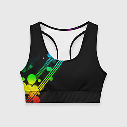 Топик спортивный женский АБСТРАКТНЫЙ НЕОН, цвет: 3D-принт