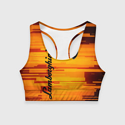 Топик спортивный женский LAMBORGHINI, цвет: 3D-принт