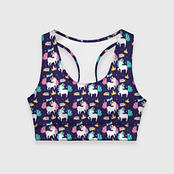 Женский спортивный топ Unicorn pattern