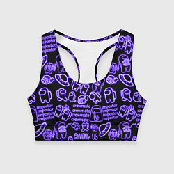 Топик спортивный женский AMONG US NEON, цвет: 3D-принт