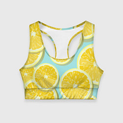 Топик спортивный женский Лимончики, цвет: 3D-принт