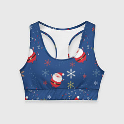 Топик спортивный женский Дед мороз, цвет: 3D-принт