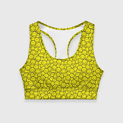 Топик спортивный женский Смайлики, цвет: 3D-принт