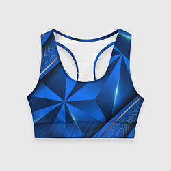 Топик спортивный женский 3D абстрактные фигуры BLUE, цвет: 3D-принт