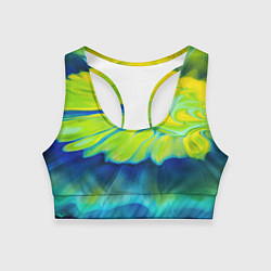 Женский спортивный топ Разводы яркой краски