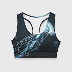 Топик спортивный женский Рисунок медуза, цвет: 3D-принт