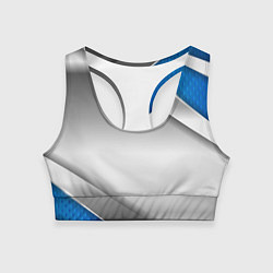 Топик спортивный женский 3D СЕРЕБРО BLUE LINES, цвет: 3D-принт