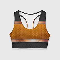 Топик спортивный женский 3d gold black, цвет: 3D-принт